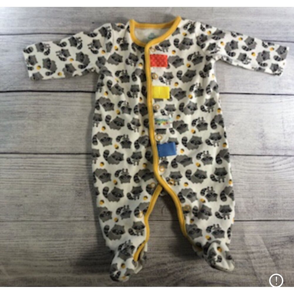 Taggies Size 3-6M Raccoon Footed Sleeper